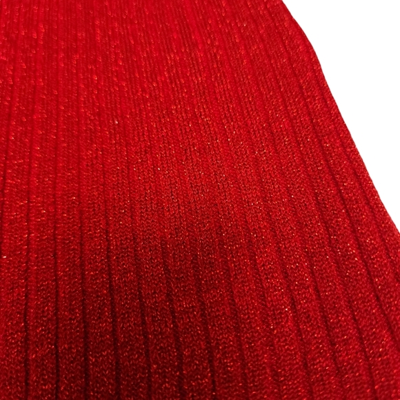 Red Sparkling Ribbed Sweater - Picture 12 of 13